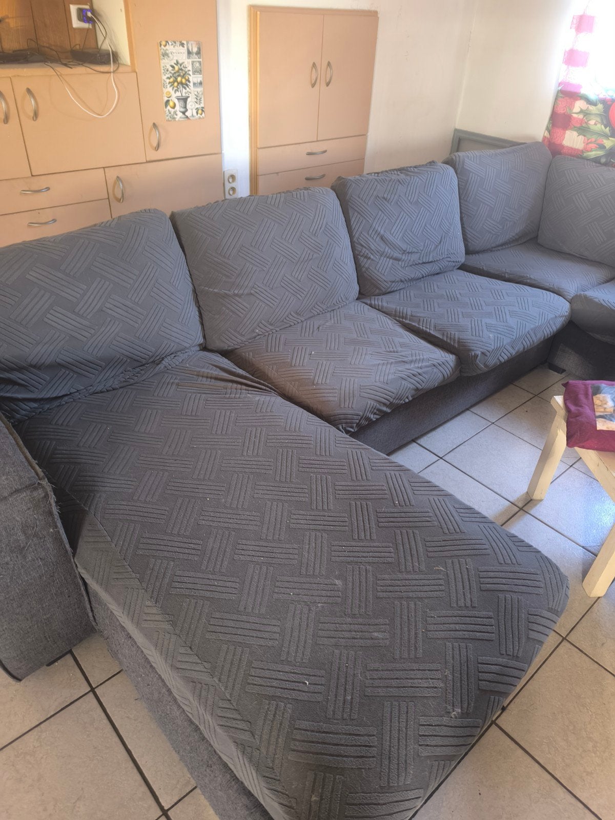 Hoekzetel gratis . Donkergrijs , wasbare overtrekken , zit z, Enlèvement