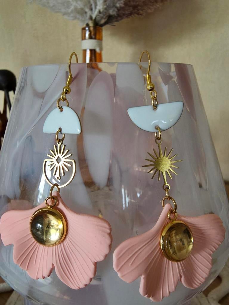Boucles d’oreilles fait main, Ophalen of Verzenden, Roze