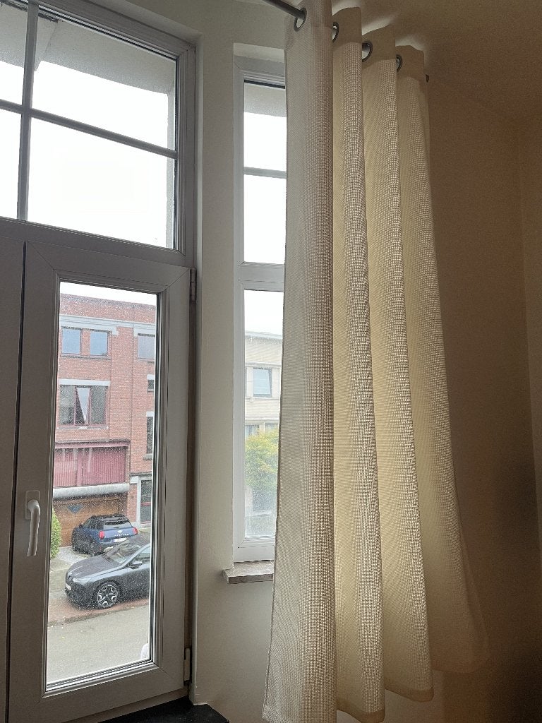 2 Thermische gordijnen wit/ecru 140cmB x 180cmH, Huis en Inrichting, Ophalen, Wit, 180 cm, Zo goed als nieuw