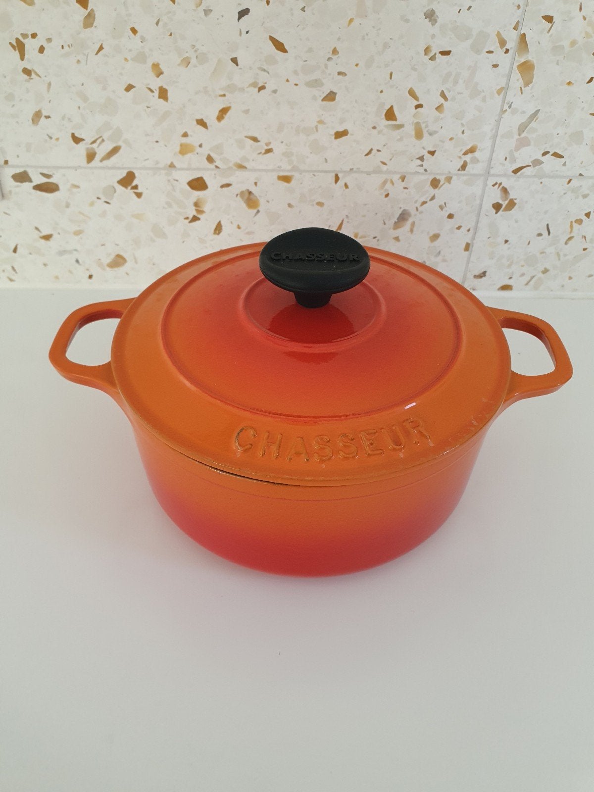 Poêle en fonte Chasseur 18 (type Le Creuset), Enlèvement ou Envoi, Fonte, Cocotte, Autres marques