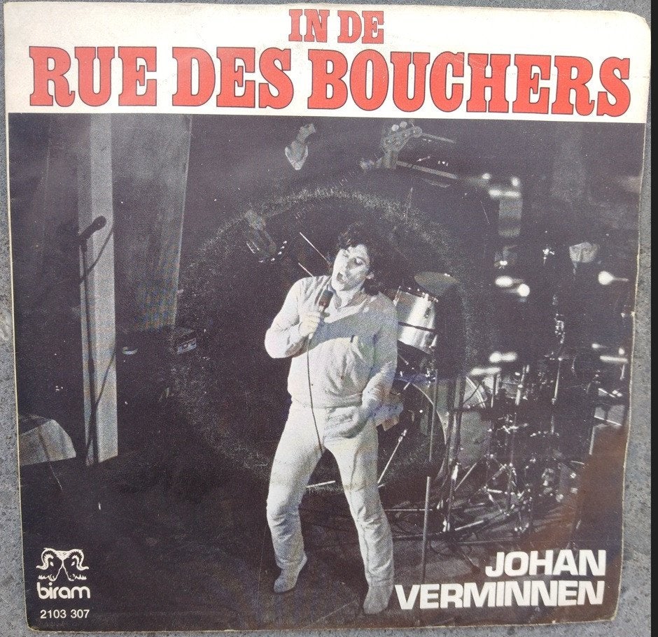JOHAN VERMINNEN: "In de Rue des Bouchers"/JOHAN V.-SETJE!, Pochette photo, Enlèvement ou Envoi