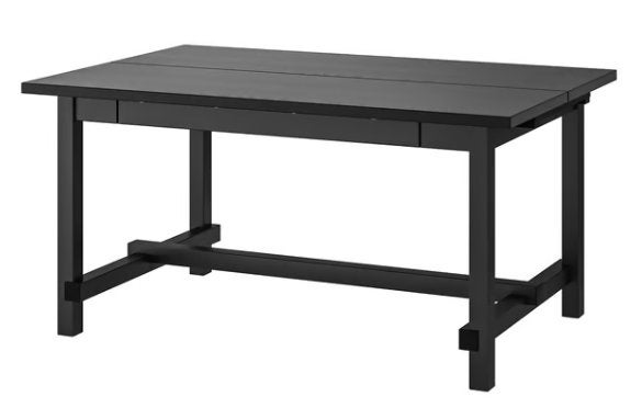 Tafel Ikea Nordviken 152x95cm - verlengbaar 223x95cm (zwart), Huis en Inrichting, Tafels | Eettafels, Ophalen, Gebruikt, 50 tot 100 cm