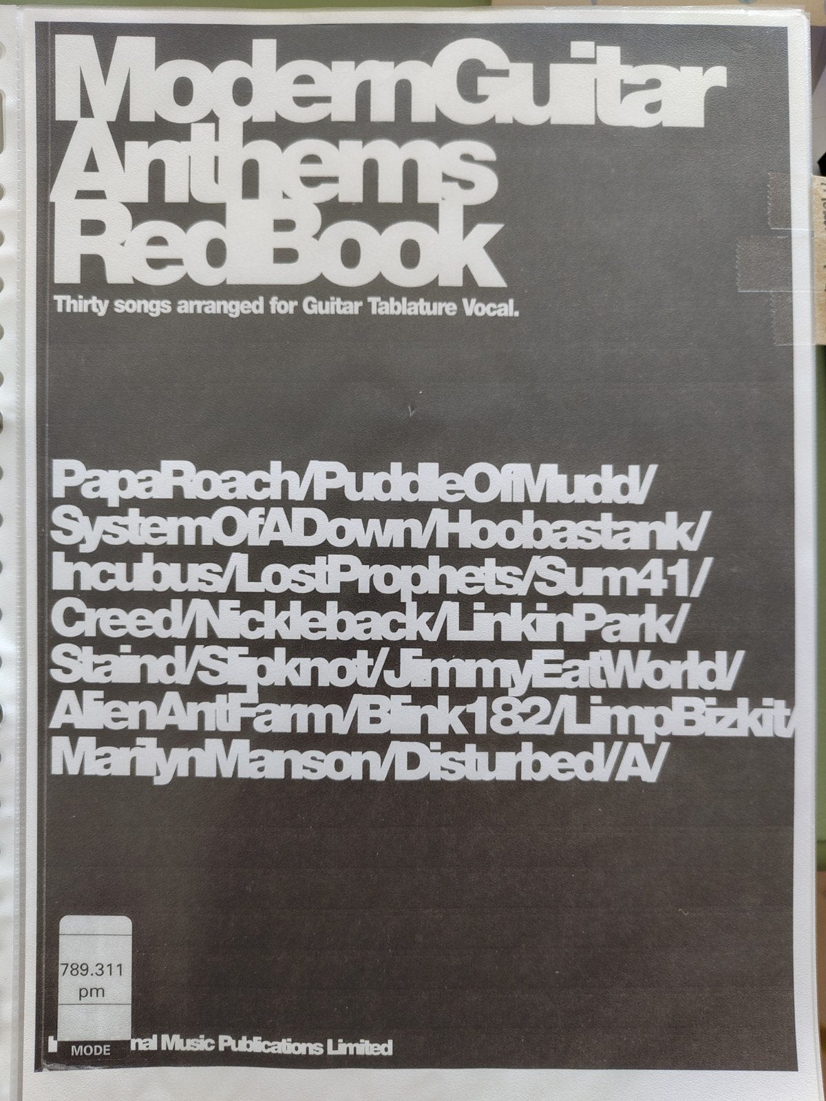 Muziekboek Modern Guitar Anthems Red Book, Musique & Instruments, Partitions, Enlèvement ou Envoi, Guitare, Utilisé, Populaire
