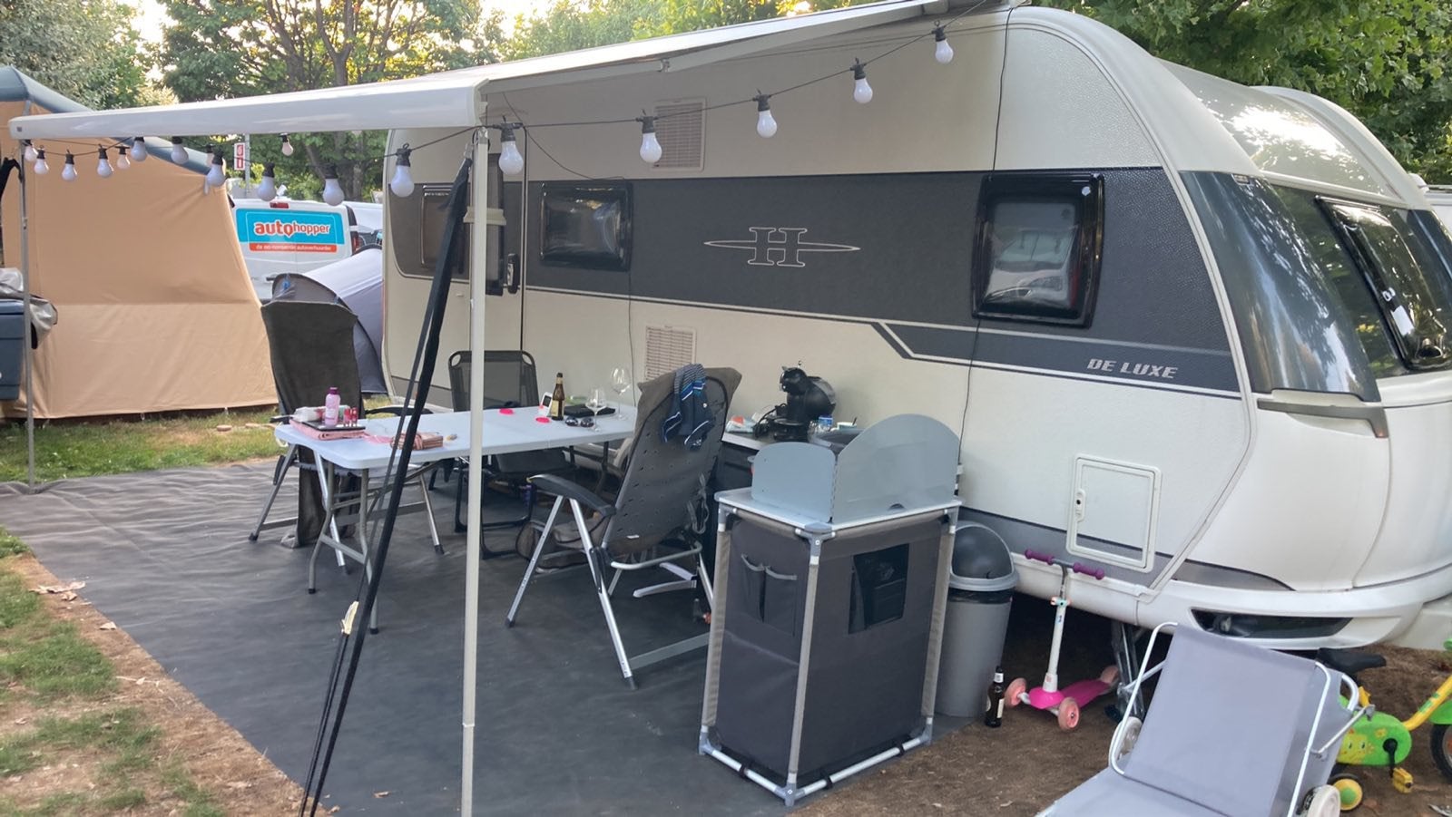 Hobby 560kmfe deluxe, Caravans en Kamperen, Caravans, Particulier, Hobby, Frans bed, Airco, Ophalen