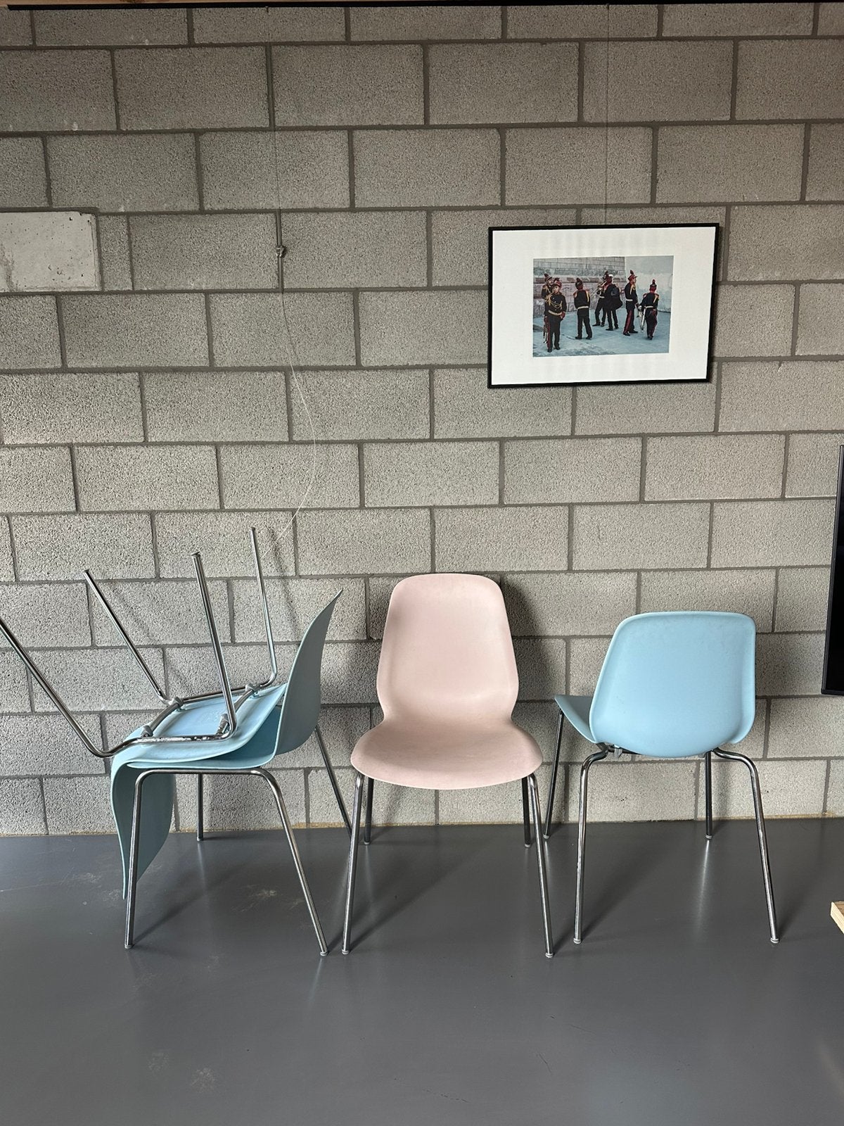 Ikea Leifarne stoel (set van 4), Huis en Inrichting, Stoelen, Ophalen, Kunststof, Gebruikt, Blauw