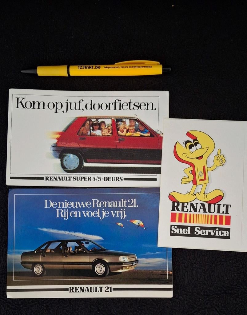 Lot vintage stickers auto merk Renault 5 / 21 / accessoires, Ophalen of Verzenden, Zo goed als nieuw, Auto of Motor