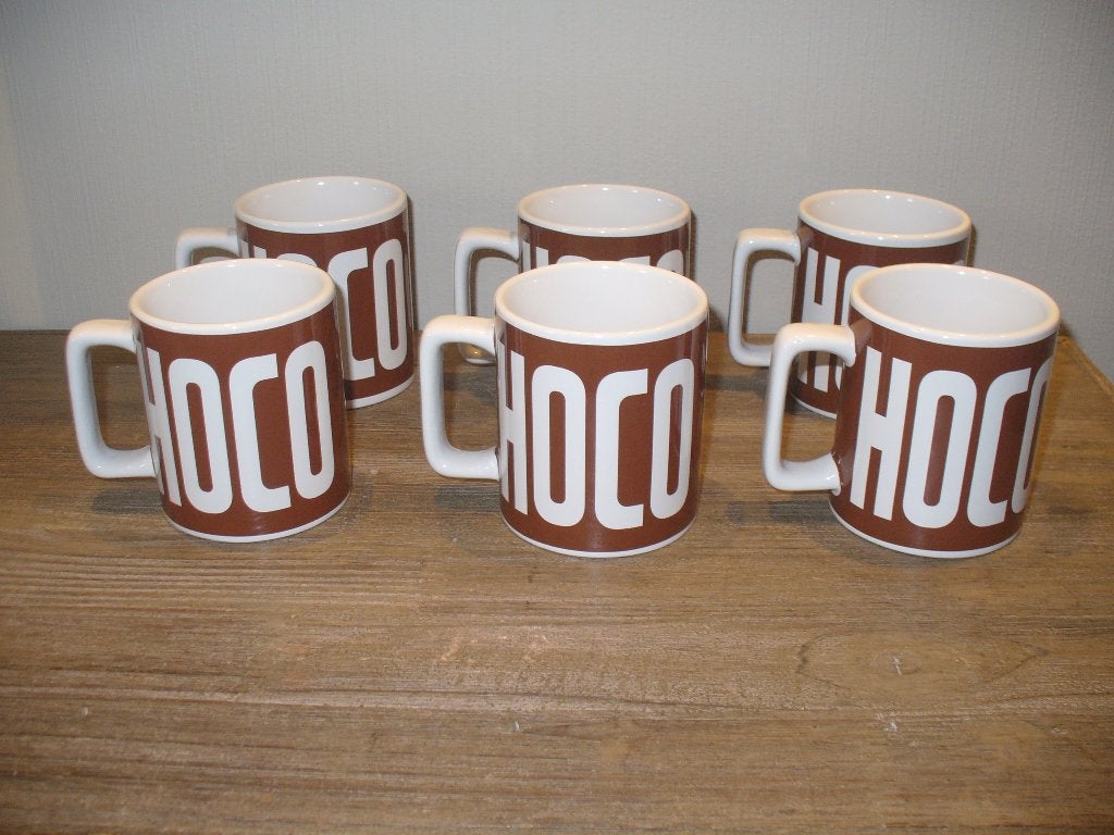 Nieuw!! 6 Mokken Choco, Ophalen of Verzenden, Nieuw, Mok