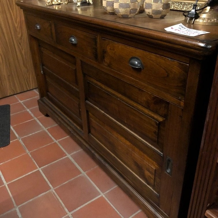 NIEUW TEAKHOUTEN DRESSOIR - TV MEUBEL SCHUIFDEUREN, Ophalen