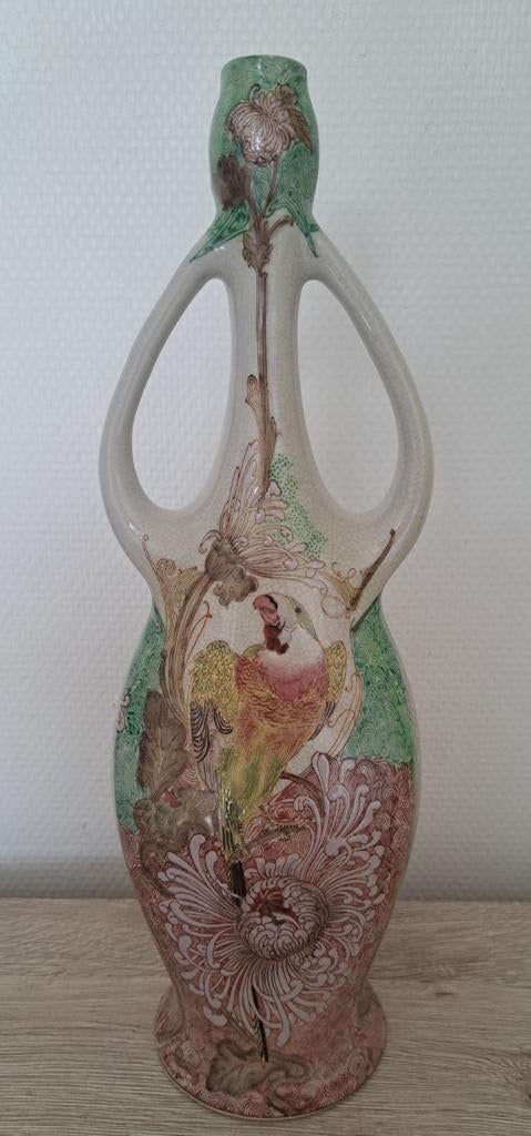 Art Nouveau vase Ram Parrot perroquet Colenbrander, Antiquités & Art, Enlèvement ou Envoi