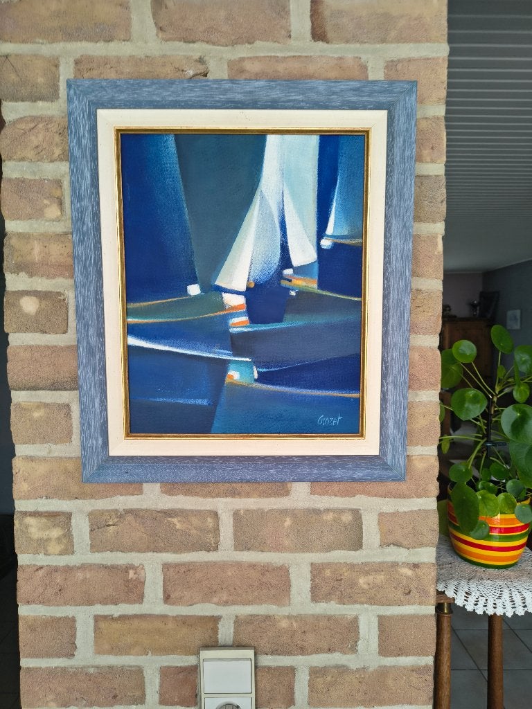 Peinture à l'huile originale - Pascale Crozet, Antiquités & Art, Œuvre originale, Peinture à l'huile, Enlèvement, Maritime / eau