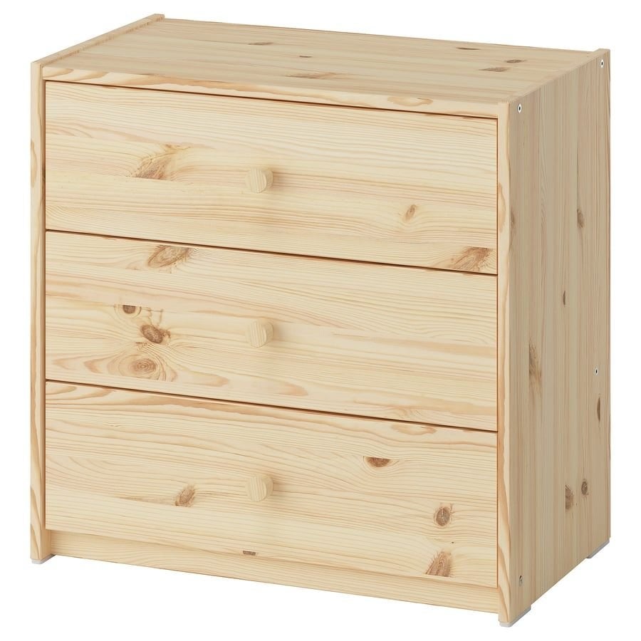Commode 3 tiroirs en pin, 3 ou 4 tiroirs, 25 à 50 cm, Moins de 100 cm, Comme neuf