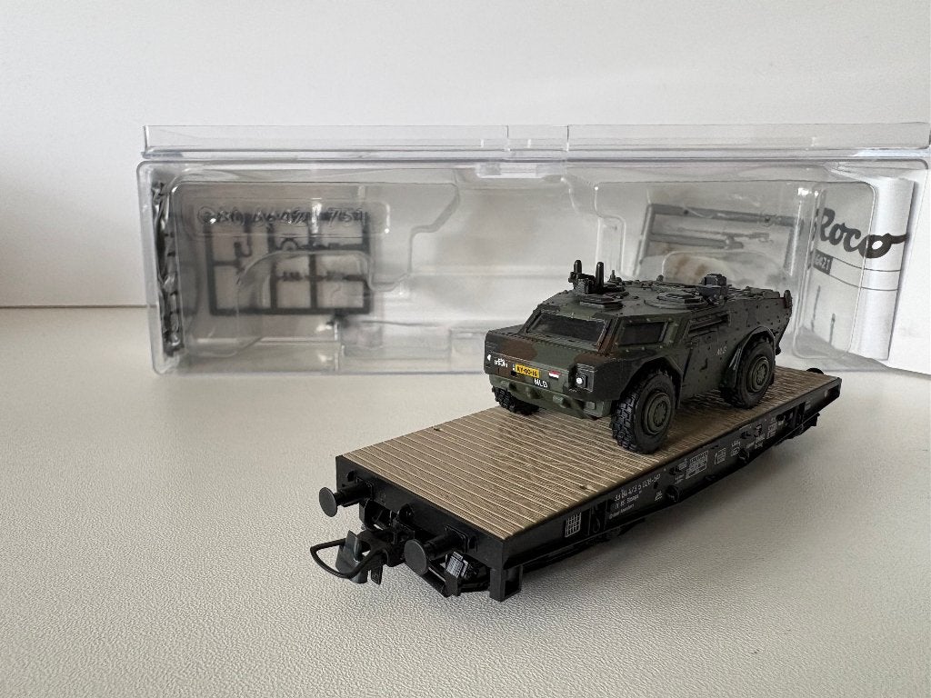 FENNEK SUR WAGON NS - ARMEÉ NÉERLANDAISE - ROCO - 1:87, Neuf, Wagon, NS, Roco