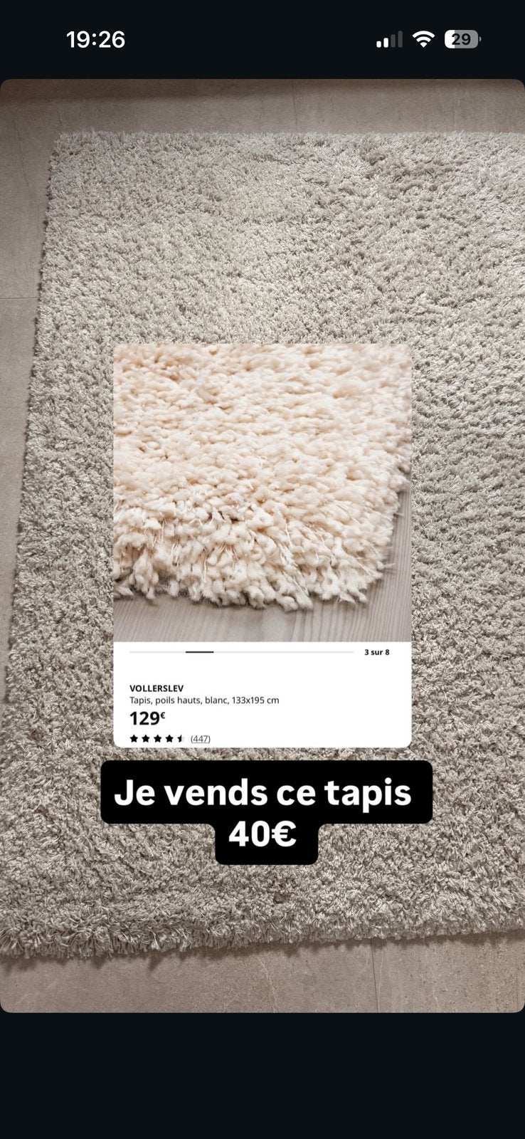 Tapis IKEA Vollerslev, Enlèvement ou Envoi, Comme neuf
