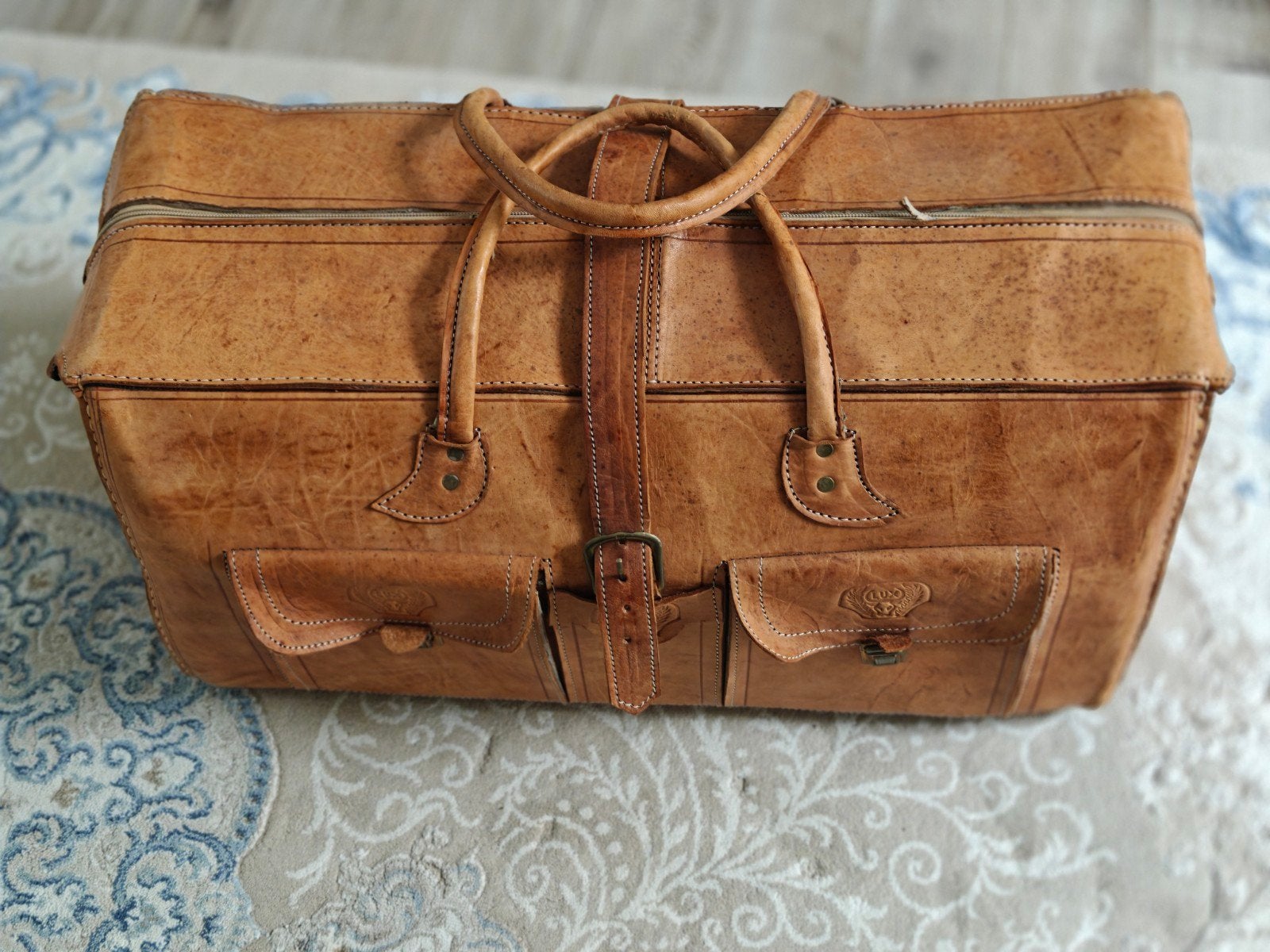 Sac de voyage en cuir vintage pour homme, 30 cm ou plus, 35 à 55 cm, Comme neuf, Brun