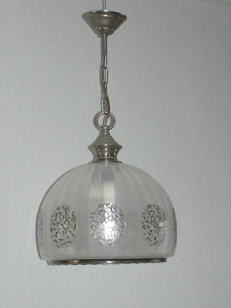 hanglamp in geslepen glas ., Ophalen, Gebruikt, Glas
