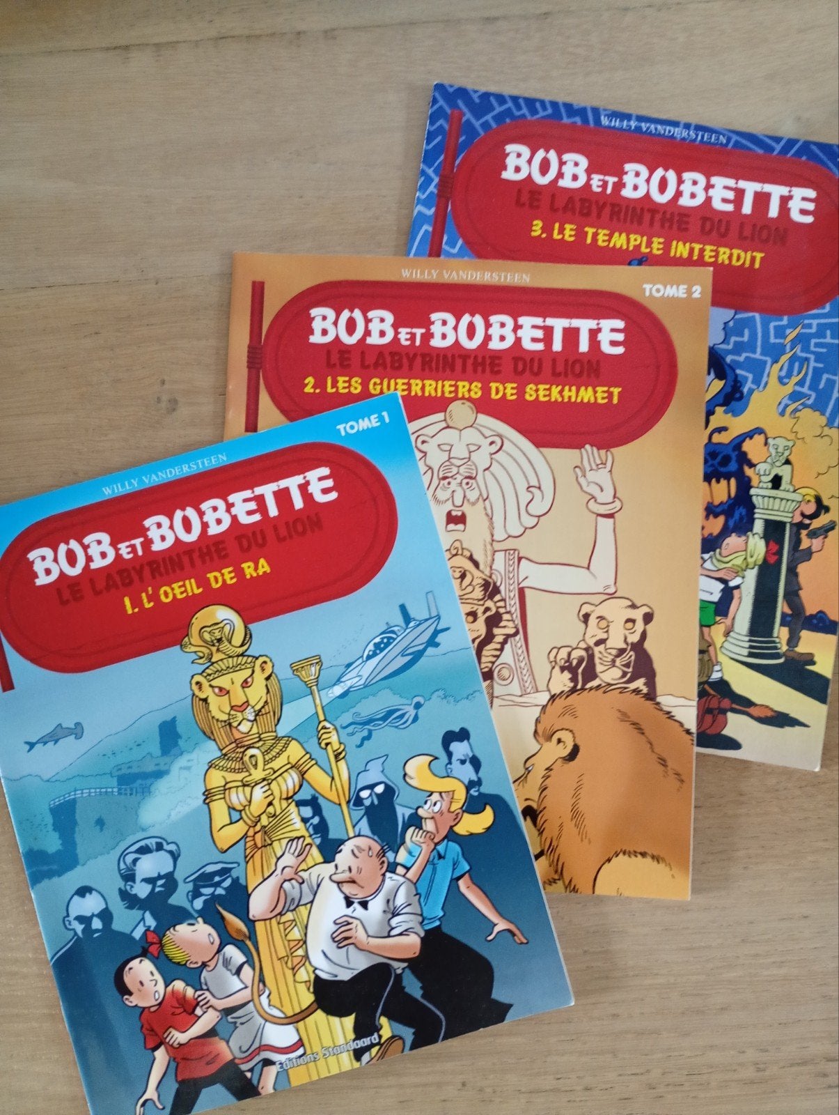 Bob et Bobette Pub Le labyrinthe du lion 3 tomes TBE, Plusieurs BD, Enlèvement ou Envoi, Willy Vandersteen, Utilisé