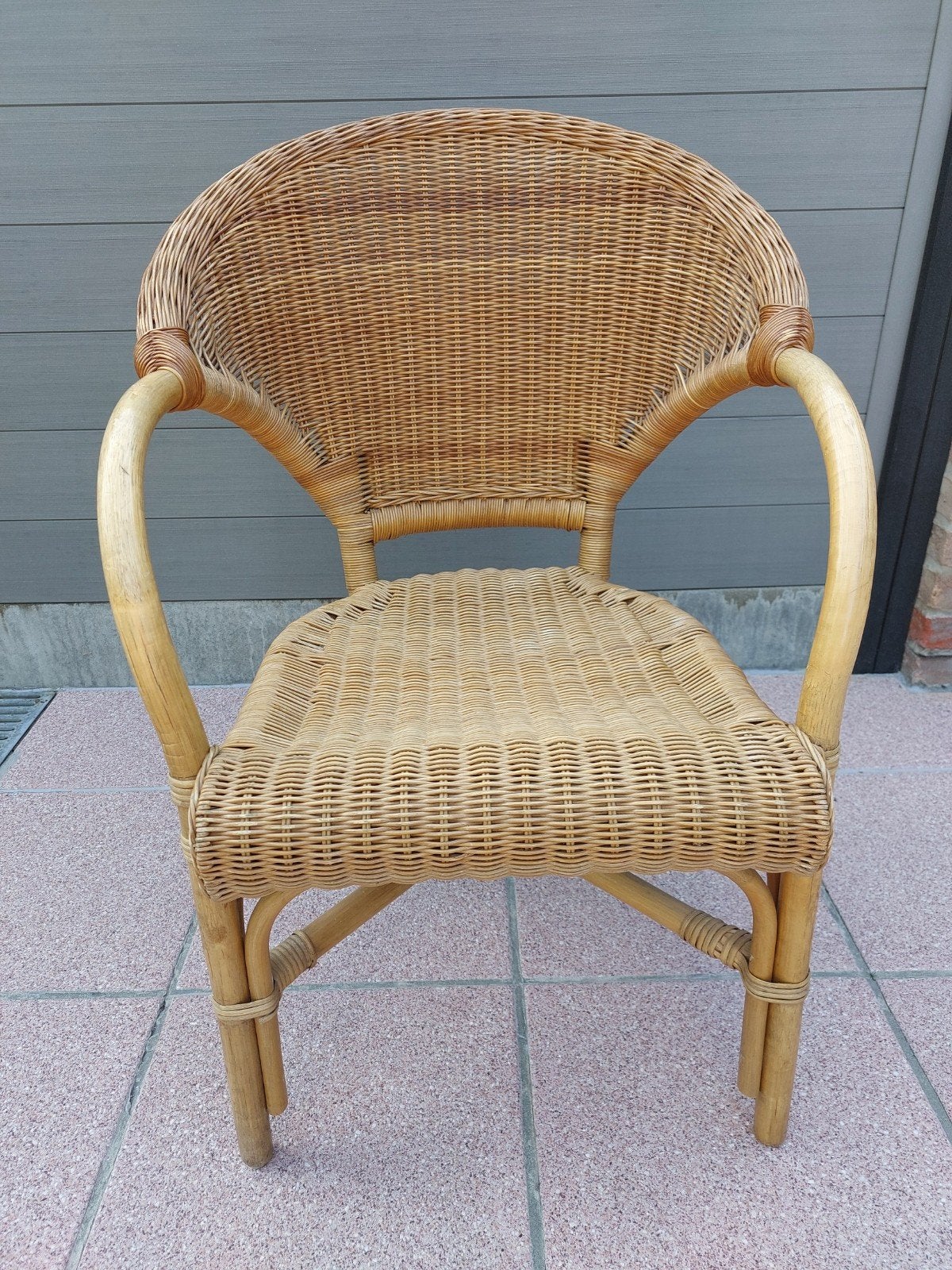 Rotan stoel, Ophalen, Gebruikt, Bruin, Riet of Rotan