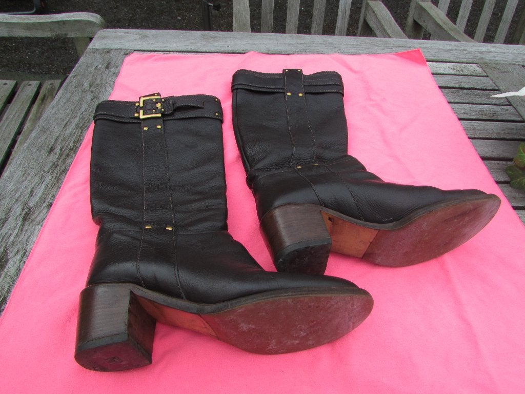 laarzen cloé donkerbruin 35 euro gebruikt.maat41, Brun, Enlèvement, Porté, Bottes hautes