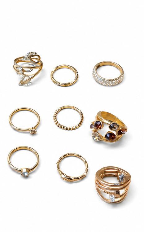 Ringenset, Bijoux, Sacs & Beauté, Bagues, Enlèvement ou Envoi, Comme neuf, Or, Femme