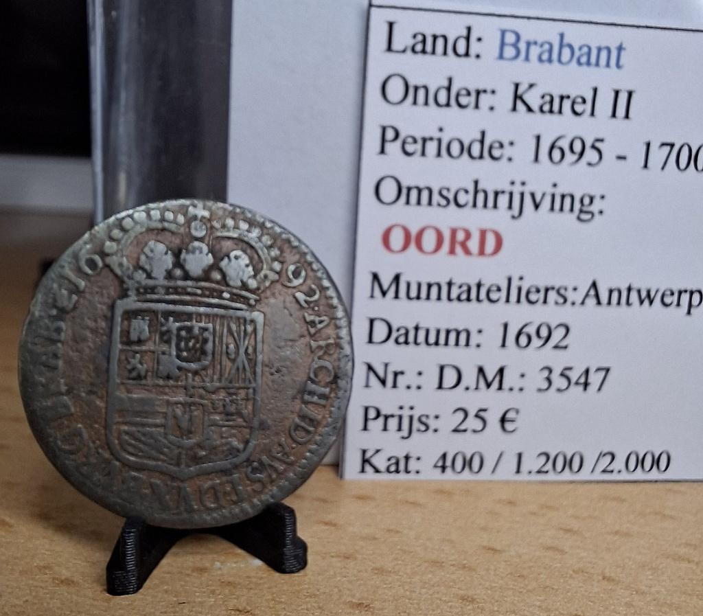 oord - 1692 - Antwerpen - Karel II - @25€, Timbres & Monnaies, Monnaies | Belgique, Envoi, Autre, Monnaie en vrac