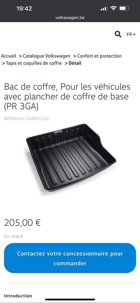 Bac de coffre id4, Enlèvement, Comme neuf