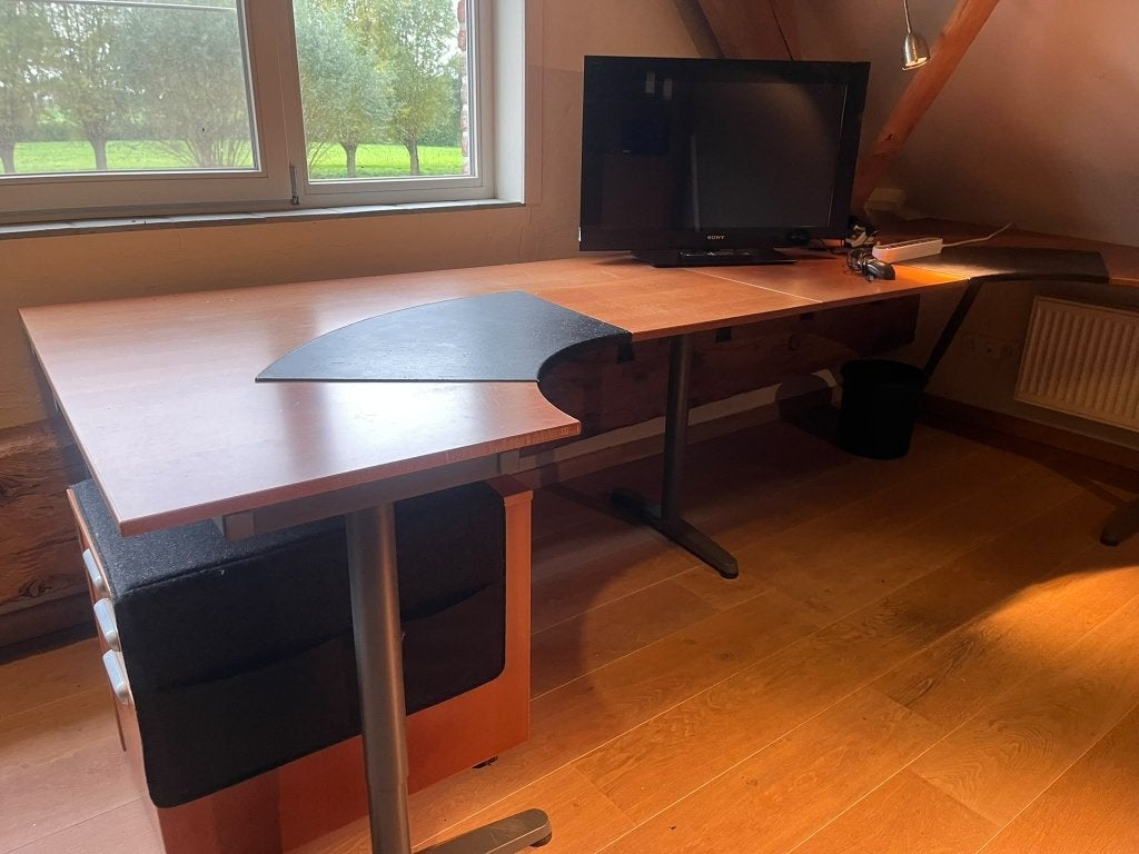 Modulaire Kantoorset bureau IKEA GALANT – Beukenfineer, Maison & Meubles, Réglable en hauteur, IKEA, Bois, Moderne