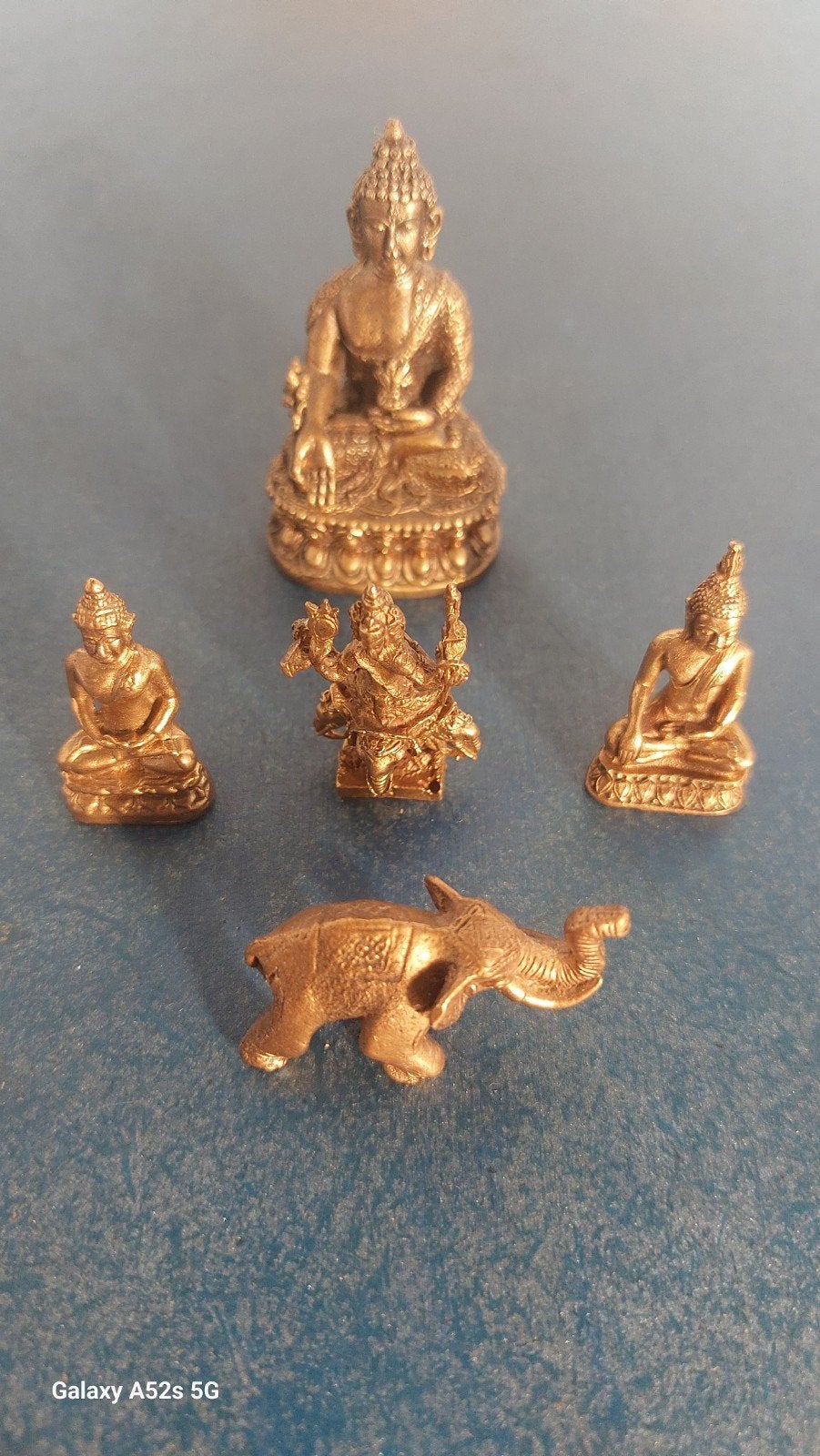 Vijf prachtige Figuren uit het Boeddhisme., India, Handgemaakt, Ophalen of Verzenden, Geel