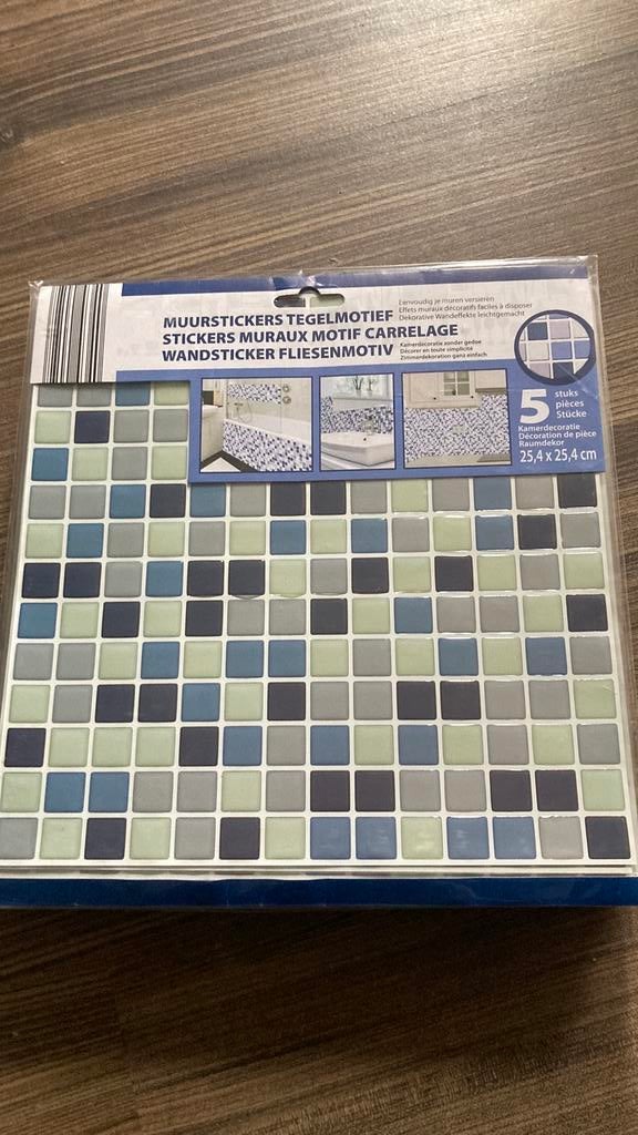 Zelfklevende muurstickers tegelmotief, Huis en Inrichting, 25 cm, Nieuw, Wandtegel, Blauw