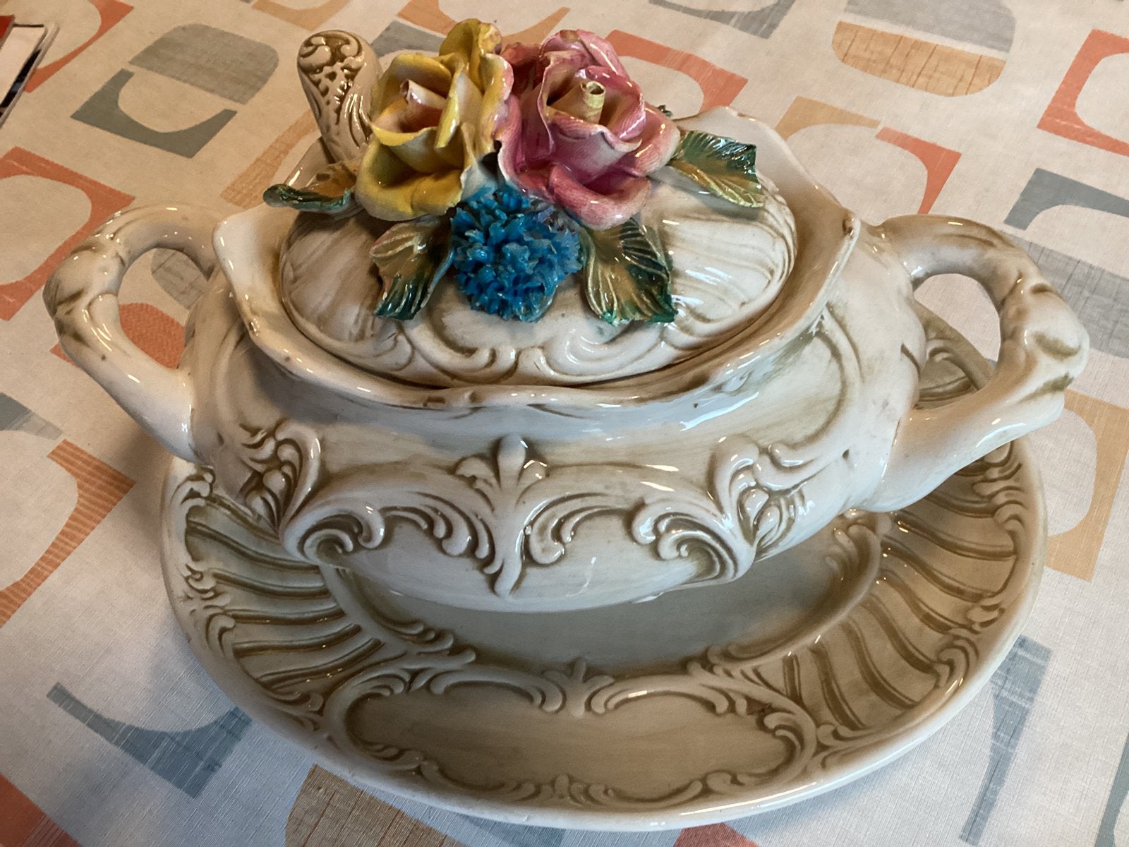 Bol à soupe en porcelaine décorative italienne, Enlèvement ou Envoi