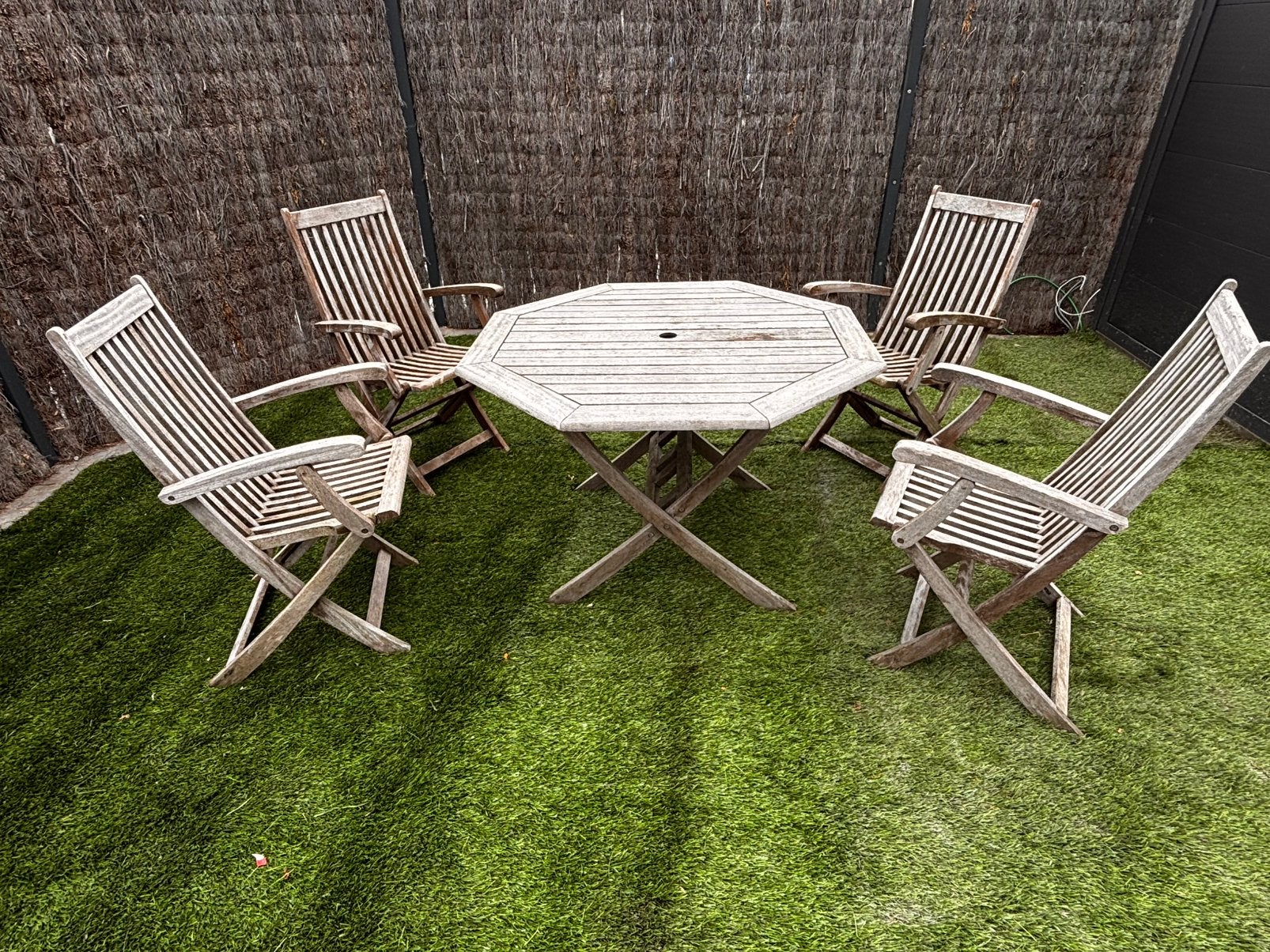 Teakhout tuinset, Tuin en Terras, Ophalen, Gebruikt, Teakhout, Tuinset