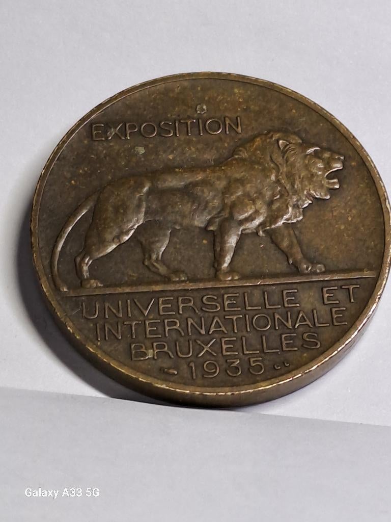 Belgique, médaille  Exposition universelle de Bruxelles 1935, Ophalen of Verzenden, Overige materialen