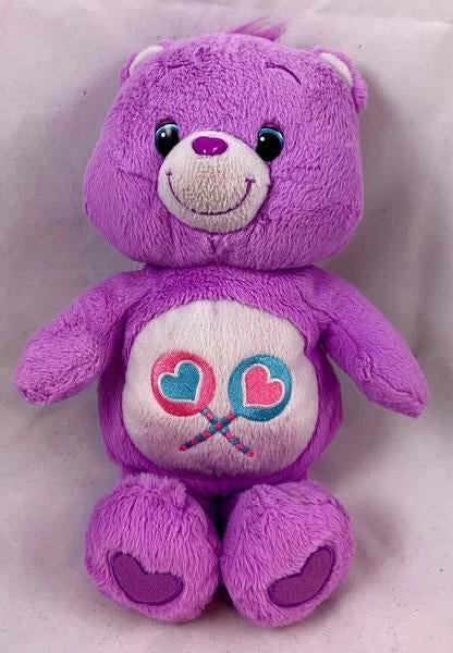 Care Bears Deelbeertje Pluche Hasbro 2012 Paars 30cm, Kinderen en Baby's, Speelgoed | Knuffels en Pluche, Verzenden, Zo goed als nieuw