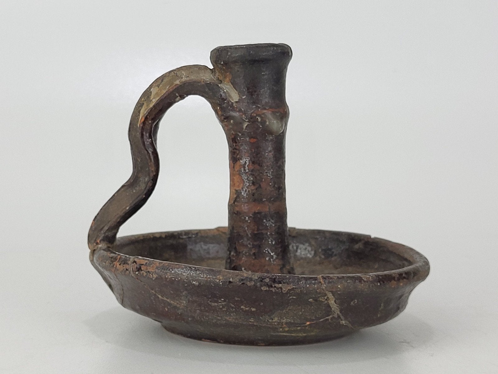 Bougeoir et applique en poterie ancienne des 17e et 18e sièc, Enlèvement ou Envoi
