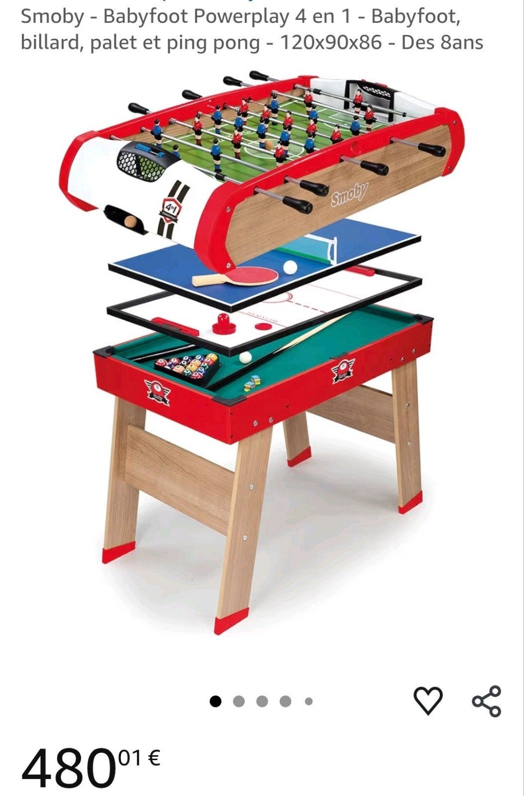 Babyfoot 4 en 1 Smoby Powerplay, Enlèvement