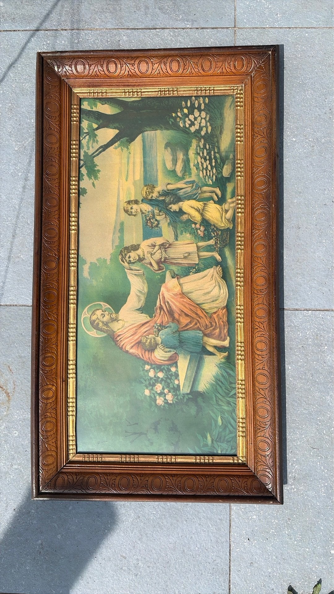 chromolithographie du Christ, Antiquités & Art, Portrait ou Personnes, Autres techniques, Papier, Vintage