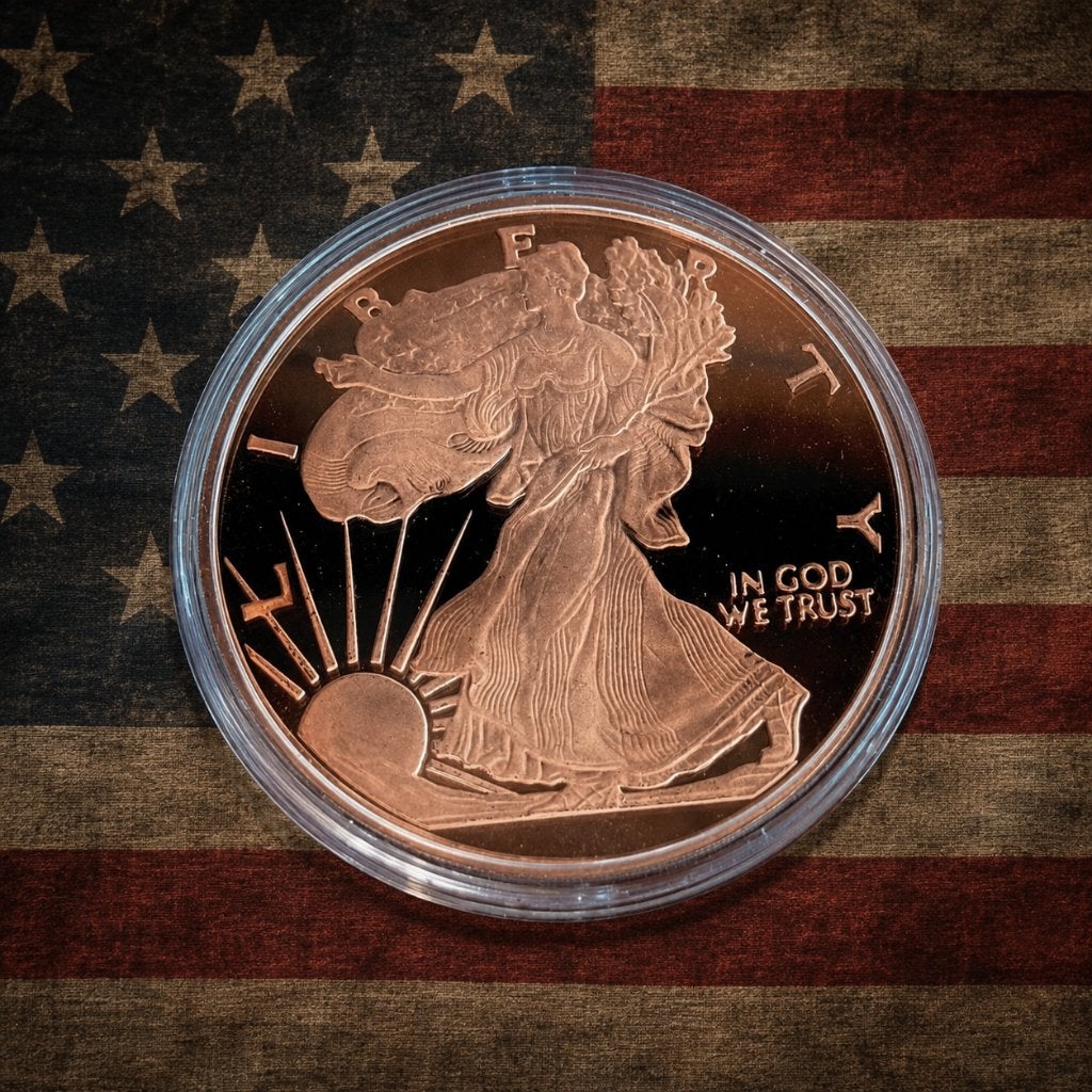 5 oz .999 Proof koper “Walking Liberty”, Postzegels en Munten, Edelmetalen en Baren, Ophalen of Verzenden, Koper
