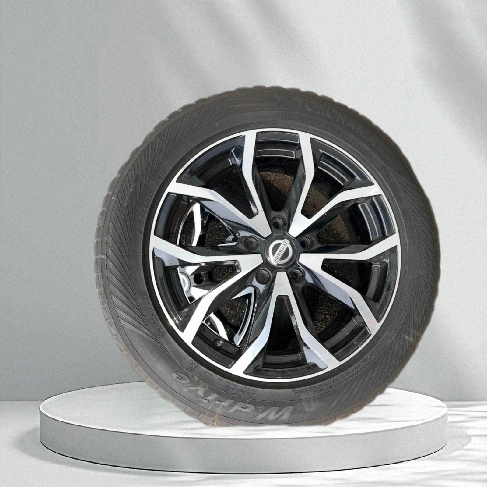 4 JANTES NISSAN 17" + 4 PNEUS HIVER YOKOHAMA, Pneus et Jantes, Véhicule de tourisme, 17 pouces, Enlèvement