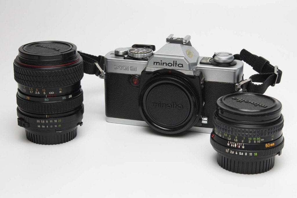 Minolta XG-9 met 2 objectieven, Ophalen of Verzenden, Zo goed als nieuw, Zoom