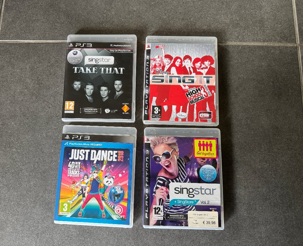 4x PS3 spel Sing star & Just Dance, Ophalen of Verzenden, Zo goed als nieuw, Muziek