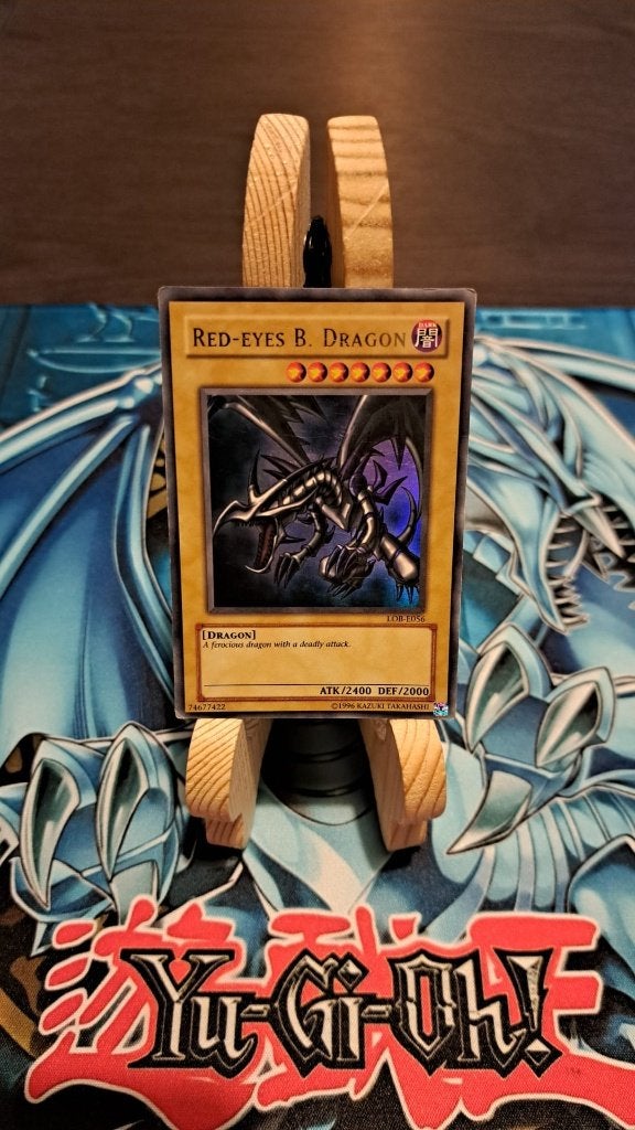 LOB Red-Eyes Black Dragon Ultra Rare, Ophalen of Verzenden, Zo goed als nieuw, Losse kaart