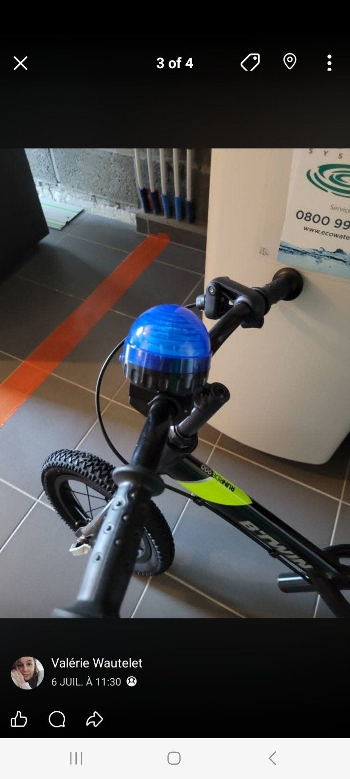 Draisienne enfant btwin, Enlèvement