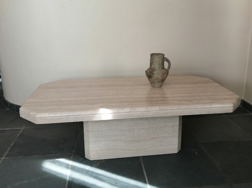 vintage salontafel travertin Italiaans, Ophalen