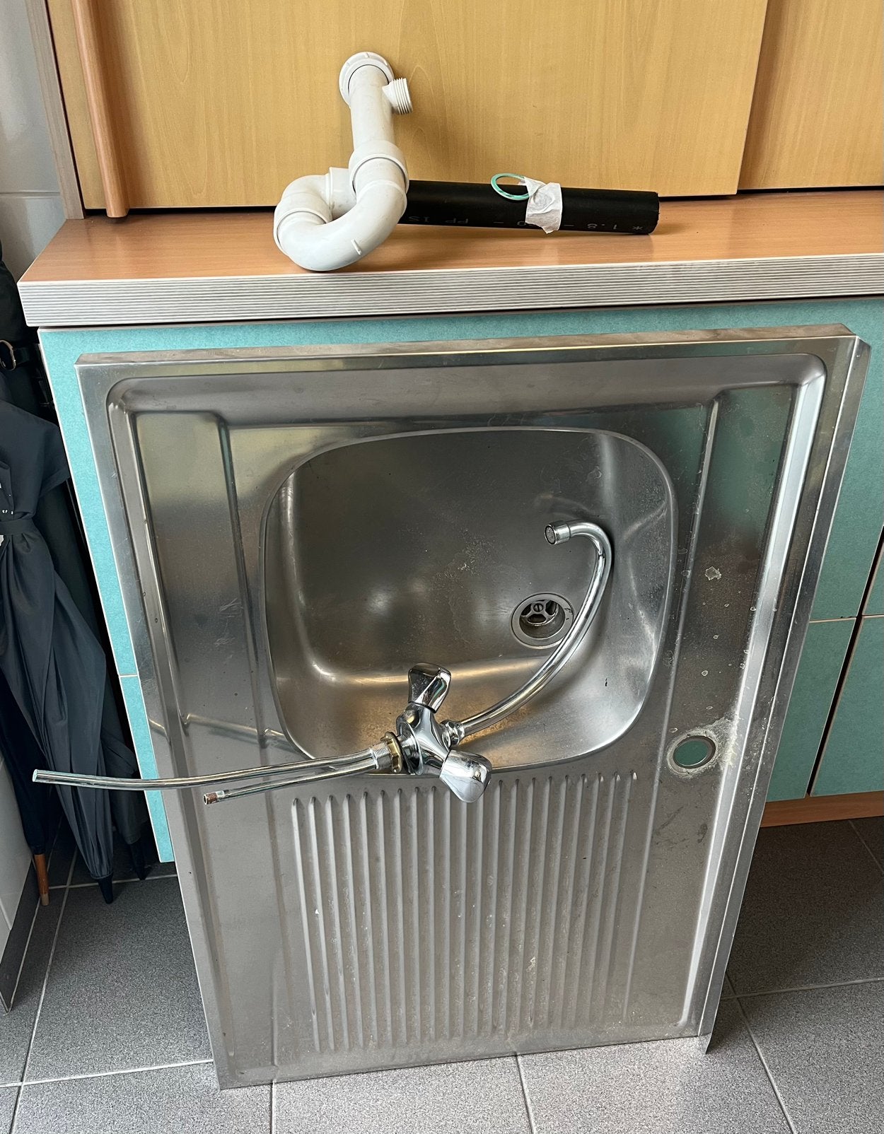Évier Franke Inox + robinet Grohe Atlanta, Maison & Meubles, Enlèvement, Utilisé, 50 à 75 cm, 50 à 100 cm