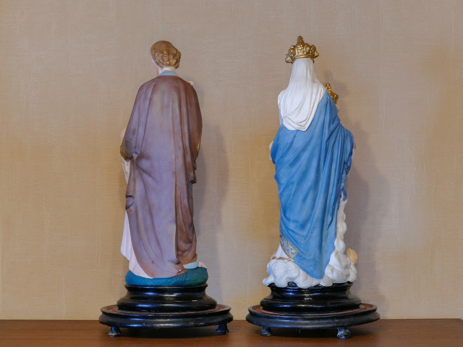 Prachtig Antiek Set Devotiebeelden onder Stolp (ca. 1900), Ophalen