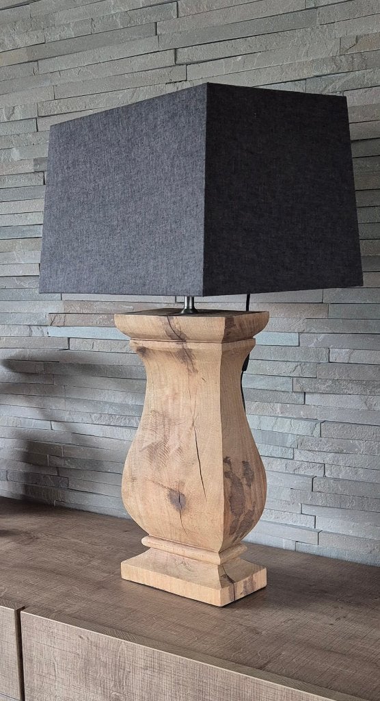 Houten tafellamp, Huis en Inrichting, Ophalen, Minder dan 50 cm, Eikenhout, 25 tot 50 cm