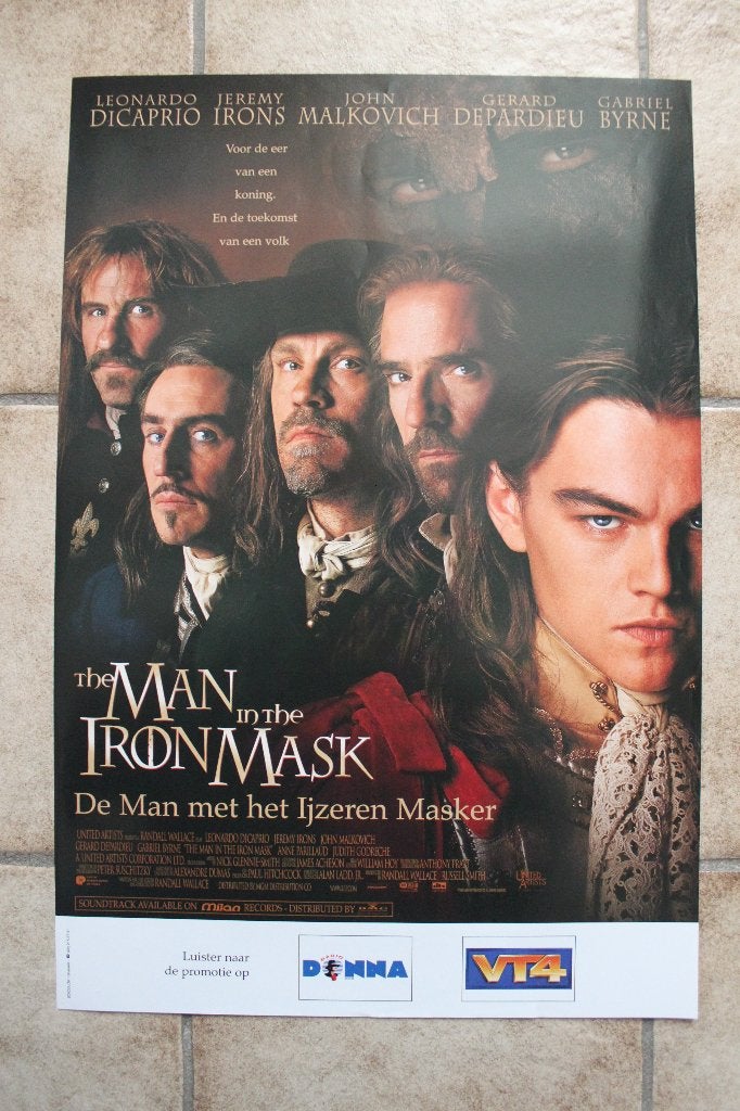 filmaffiche The Man In The Iron Mask 1998 filmposter, Verzamelen, Posters, Rechthoekig Staand, Ophalen of Verzenden, Zo goed als nieuw