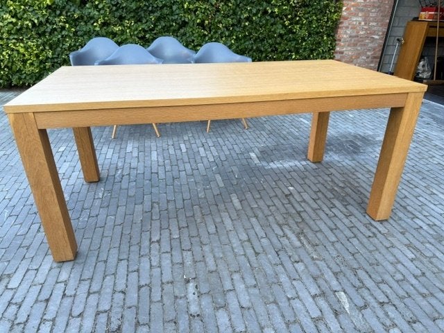 Eettafel hout rechthoekig, Huis en Inrichting, Tafels | Eettafels, Ophalen, Gebruikt, 50 tot 100 cm, Vijf personen of meer