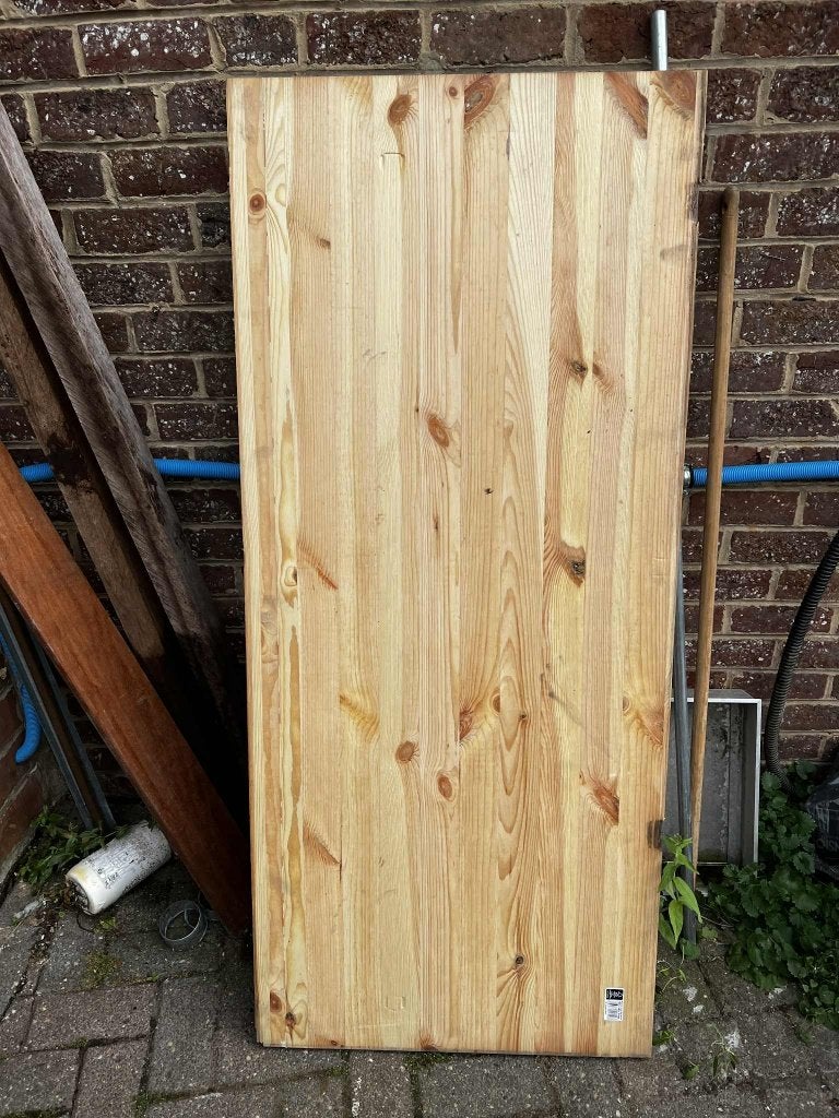 Massief grenen werkblad 150x60x3,8 cm, Doe-het-zelf en Bouw, Ophalen, Nieuw, Minder dan 70 cm