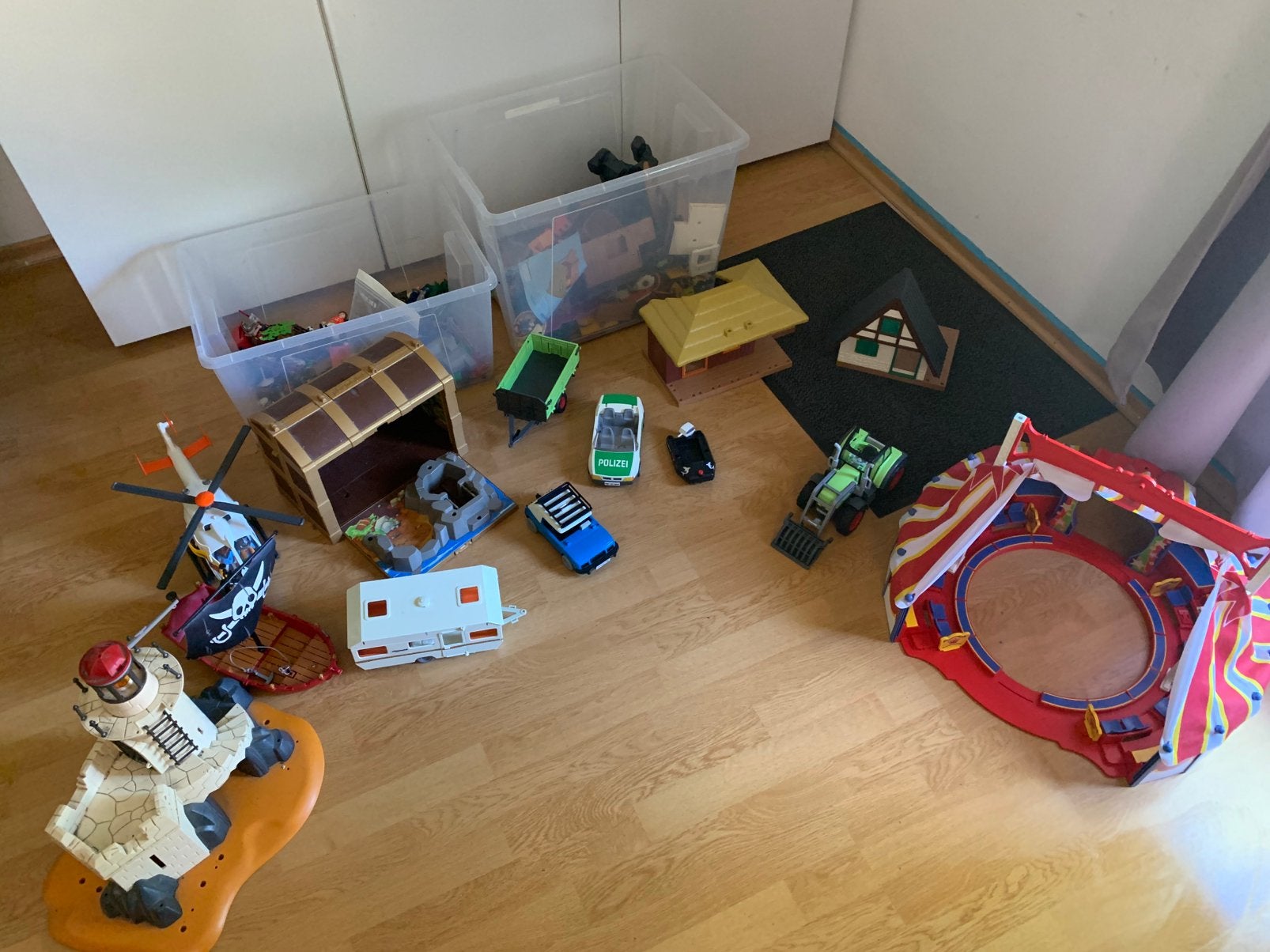 Grote Playmobil collectie: Piraten, Camping, Huizen, Circus, Ophalen, Zo goed als nieuw, Pirates, Kasteel/Fort