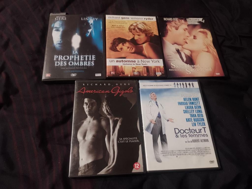 A vendre en DVD 5 films Richard Gere, À partir de 12 ans, Enlèvement ou Envoi, Comme neuf, Drame